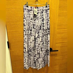 OPEN EDIT | Pleated Midi Skirt | Black White Pale Lavender | XXS | NWT